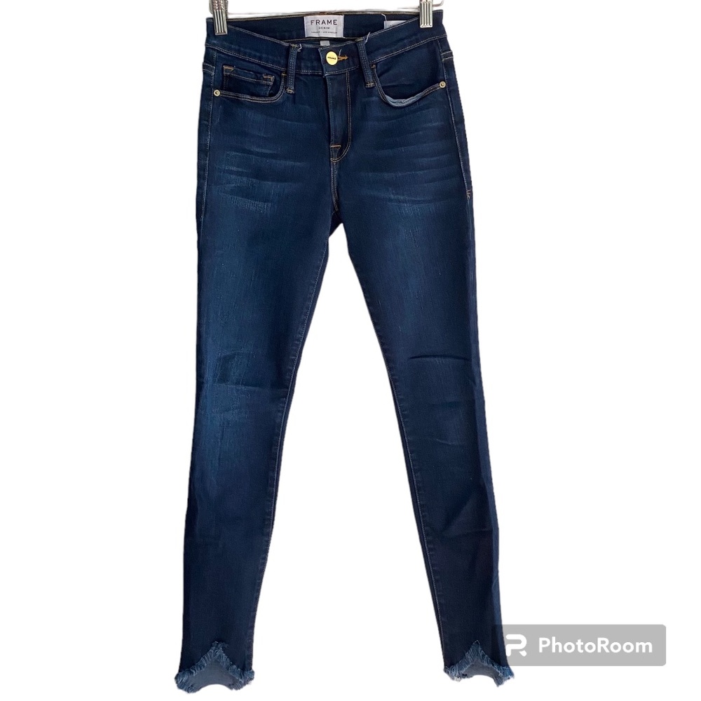 Frame Denim Le Skinny De Jeanne Sweetheart Frayed-hem Jeans Longstreet Size 25